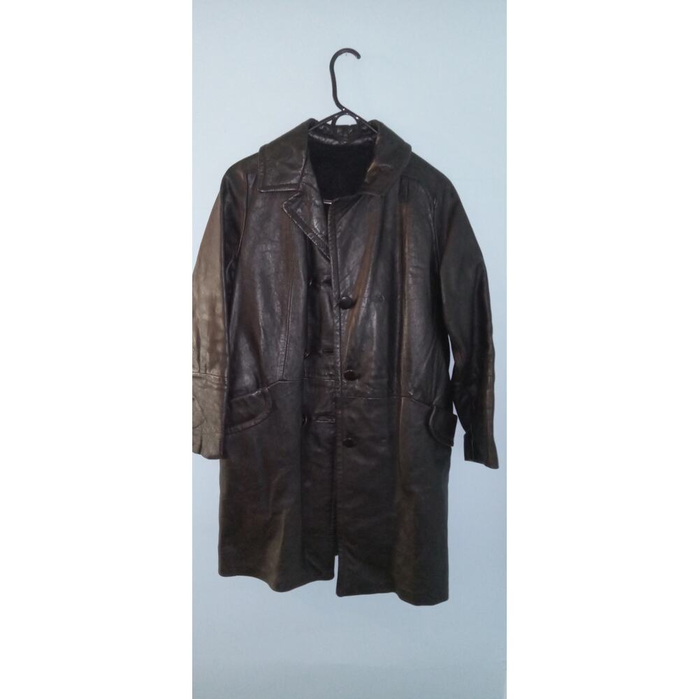 Vintage black Faux leather coat.